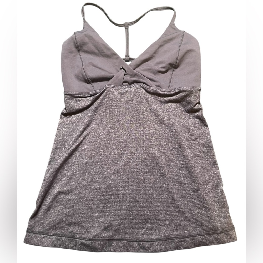 Lululemon Athletica gray strappy racerback tank top size 4 Pre-owned